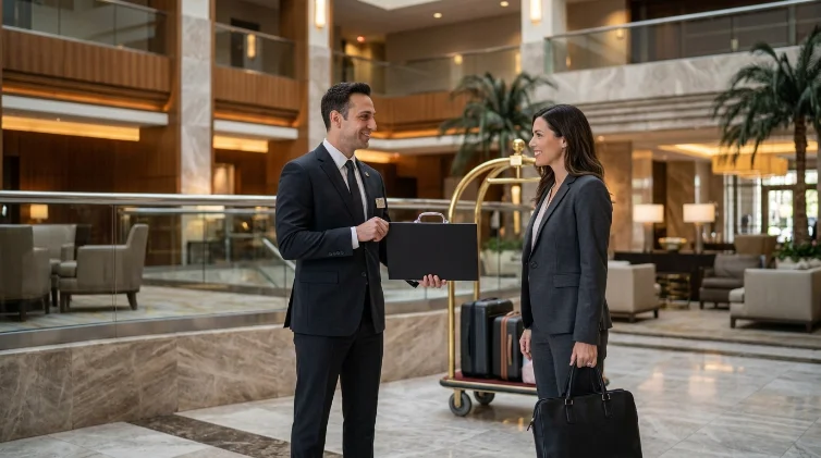 chauffeur greeting client